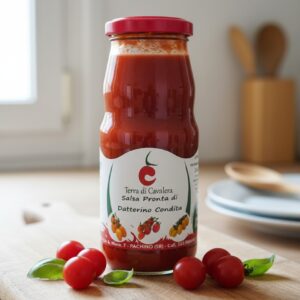 Salsa pronta di datterino condita cipolla e basilico da 37 cl